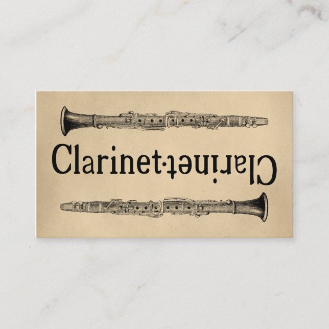 Tarjeta De Visita Clarinet Vintage (Anverso)