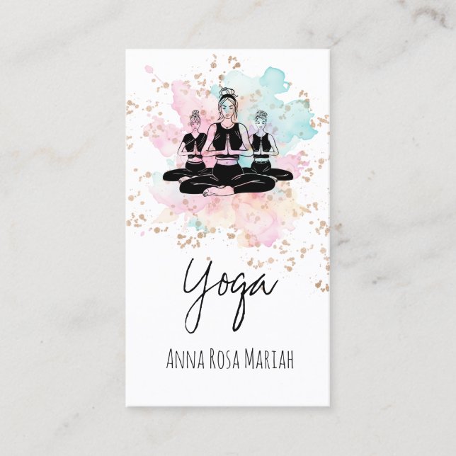 Tarjeta De Visita *~* Clase AP33 de yoga Arcoiris Chakra Espiritual (Anverso)