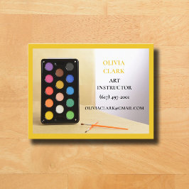 Tarjeta De Visita Clase de arte del profesor de arte Amarillo Tutor 