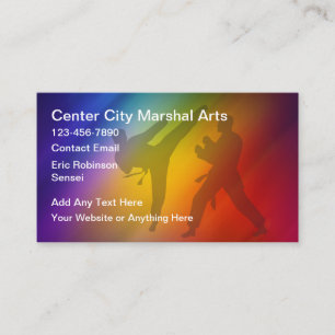Tarjeta De Visita Clase de Artes Marciales de Defensa Personal Color