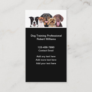 Tarjeta De Visita Clase de entrenamiento de perros nuevos caninos