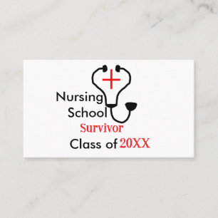 Tarjeta De Visita Clase de sobrevivientes de la escuela de enfermerí