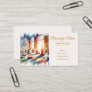 Tarjeta De Visita Clase de Yoga Zen Diseño de Meditación Espiritual 