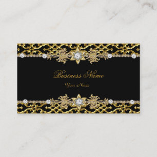 Tarjeta De Visita Clase elegante plata diamante negro 3