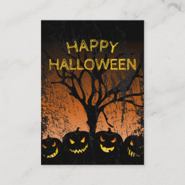 Tarjeta De Visita Clase Halloween de árbol espumoso Jack-o-lantern