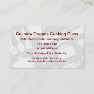 Tarjeta De Visita Clases culinarias de cocina
