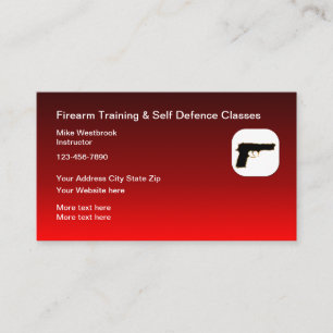Tarjeta De Visita Clases de Armas de Fuego y Defensa Personal