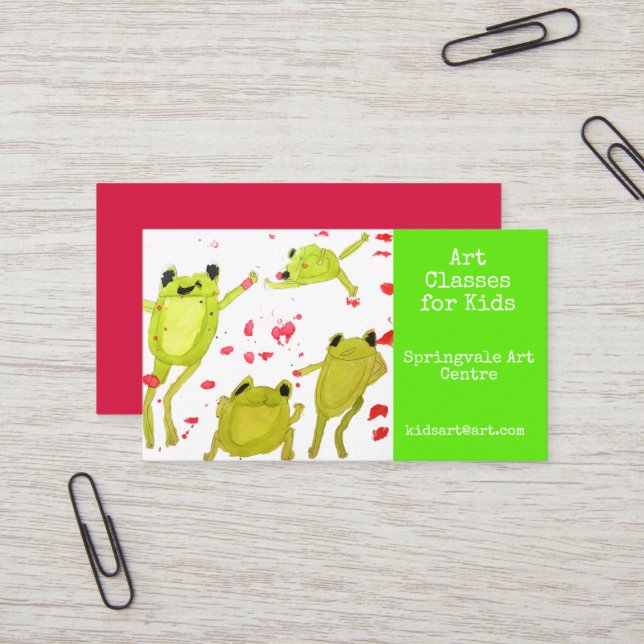 Tarjeta De Visita Clases de arte para el negocio de los niños (Anverso/Reverso In Situ)