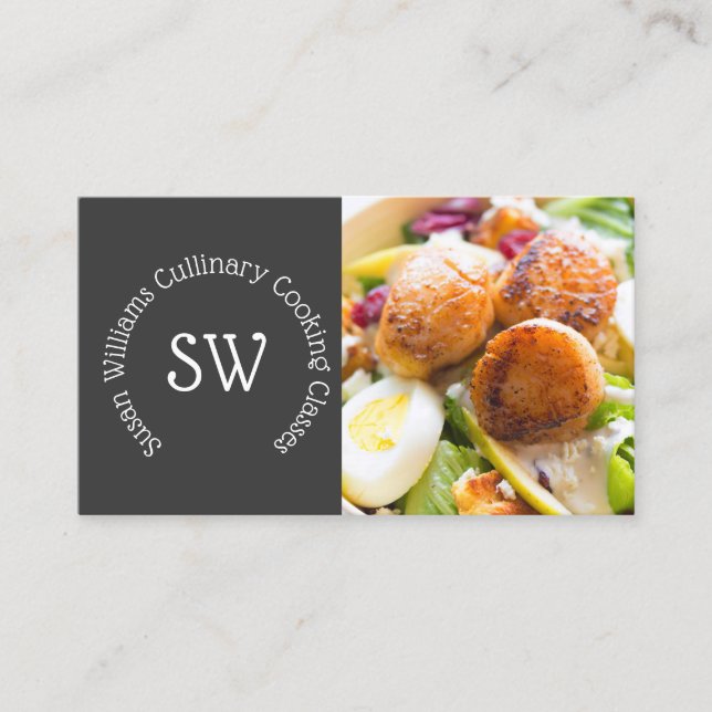 Tarjeta De Visita Clases de cocina de chef profesional fotografiadas (Anverso)