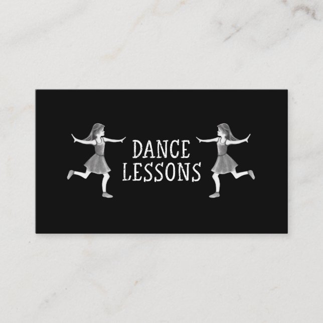 Tarjeta De Visita Clases de Danza de Instructores de Danza (Anverso)