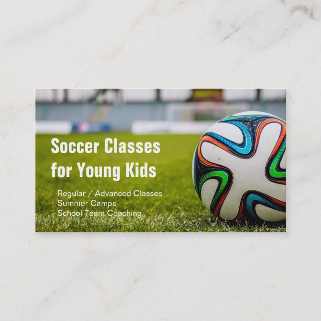 Tarjeta De Visita Clases de fútbol/fútbol entrenan estilo y único (Anverso)
