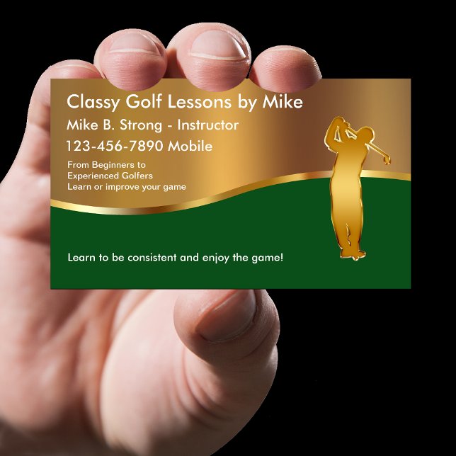 Tarjeta De Visita Clases de Golf Classy (Subido por el creador)