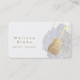 Tarjeta De Visita clases de guitarra azul acuarela
