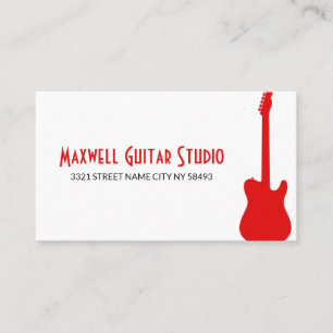 Tarjeta De Visita Clases de Guitarra Instructor Estudio de Música Ne