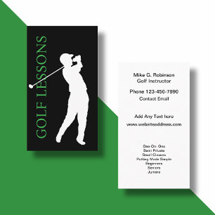 Tarjeta De Visita Clases de instructor de entrenamiento de golf