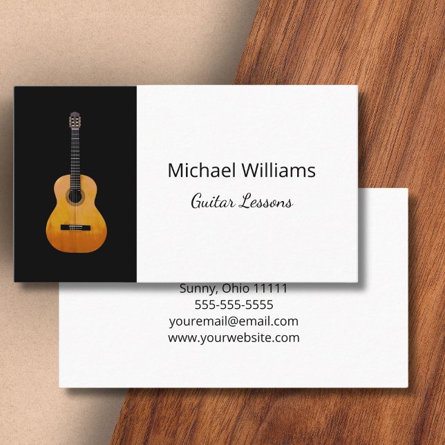 Tarjeta De Visita Clases de música de guitarra profesional Música se (Subido por el creador)