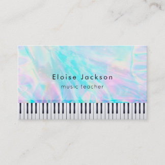 Tarjeta De Visita clases de música pianista en tonos pastel