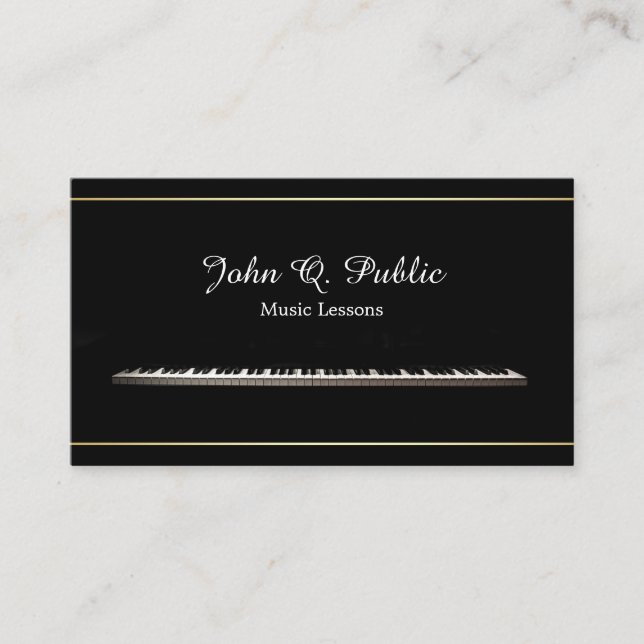 Tarjeta De Visita Clases de Música Profesional Elegante (Anverso)