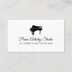 Tarjeta De Visita Clases de Piano Instructor Estudio de Música  Nego