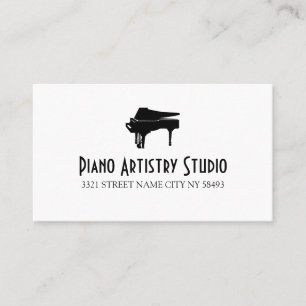 Tarjeta De Visita Clases de Piano Instructor Estudio de Música  Nego