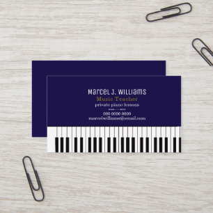 Tarjeta De Visita Clases de Piano Profesor de Música Moderno