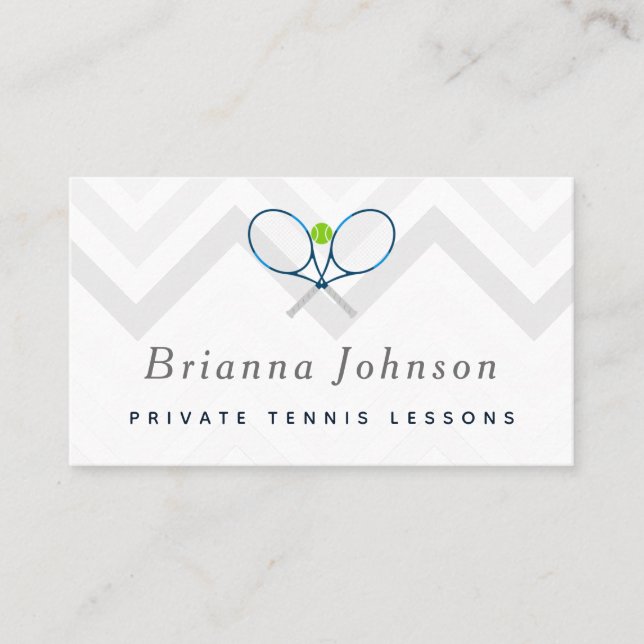 Tarjeta De Visita Clases de tenis Entrenador privado Deportes Medios (Anverso)