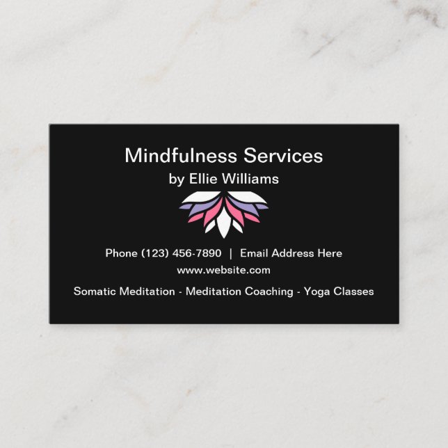 Tarjeta De Visita Clases De Yoga Y Mentalidad (Anverso)