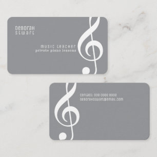 Tarjeta De Visita Clases particulares de música / profesor gris