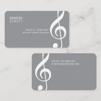 Tarjeta De Visita Clases particulares de música / profesor gris