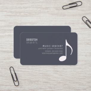 Tarjeta De Visita Clases particulares profesor de música plomo-gris