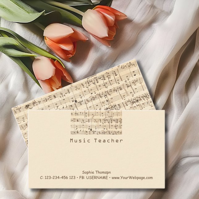 Tarjeta De Visita Clases privadas de profesores de música (Subido por el creador)