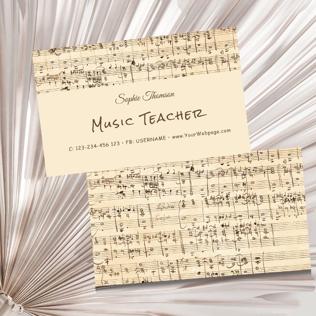 Tarjeta De Visita Clases privadas de profesores de música (Subido por el creador)