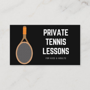 Tarjeta De Visita Clases privadas de tenis Elegante entrenador depor
