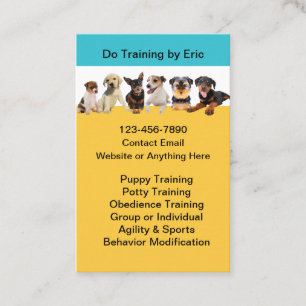 Tarjeta De Visita Clases y servicios de entrenamiento de perros