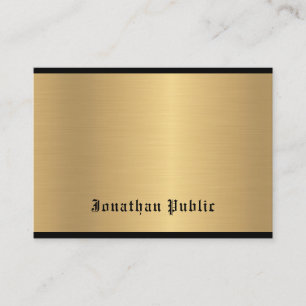 Tarjeta De Visita Clásica Caligrafía Script Glam Gold Elegant Luxe