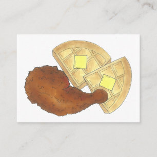 Tarjeta De Visita Clásica comida del Alma frita pollo frito y Waffle