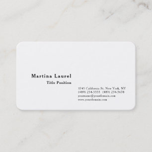 Tarjeta De Visita Clásica de Encanto Minimalista Blanco y Negro