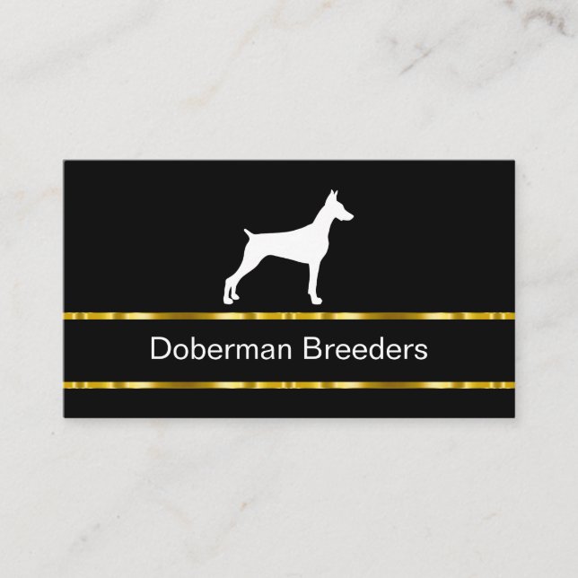 Tarjeta De Visita Clásica Doberman Pinscher Dog Breeder Business Car (Anverso)