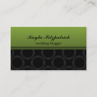 Tarjeta de visita Clásica Elegante Circles, Lime