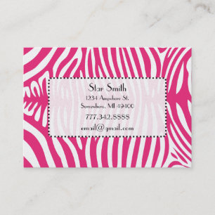 Tarjeta De Visita Clásica piel de cebra en cualquier chupa de miel c
