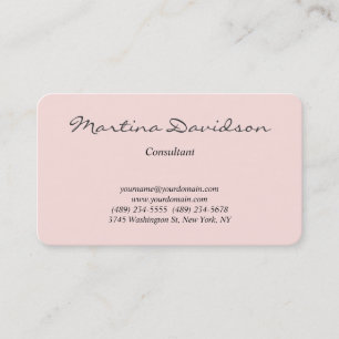 Tarjeta De Visita Clásica Rosa Brumosa Escritura Creativa Única