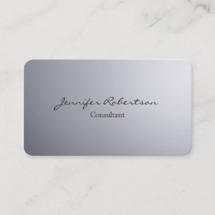Tarjeta De Visita Clásica Simple Gris Llanto Único