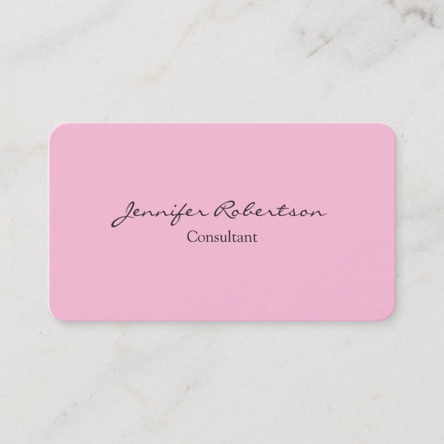 Tarjeta De Visita Clásica Simple Rosa Llanto Único (Anverso)