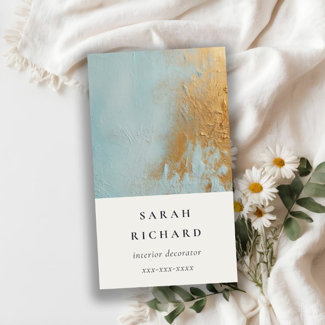 Tarjeta De Visita Clásica Textura de pintura de aceite de oro azul a (Subido por el creador)