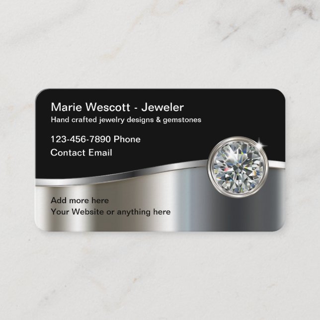 Tarjeta De Visita Clásicas Jewelry Designer Business Cards