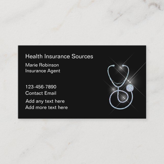 Tarjeta De Visita Clásico Agente de seguro médico (Anverso)