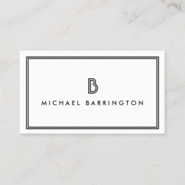 TARJETA DE VISITA CLÁSICO ART DECO MONOGRAM LOGO INICIAL II