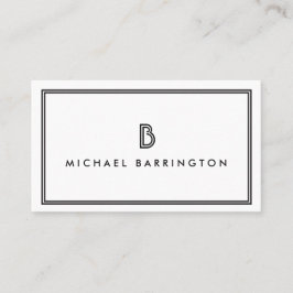 TARJETA DE VISITA CLÁSICO ART DECO MONOGRAM LOGO INICIAL II