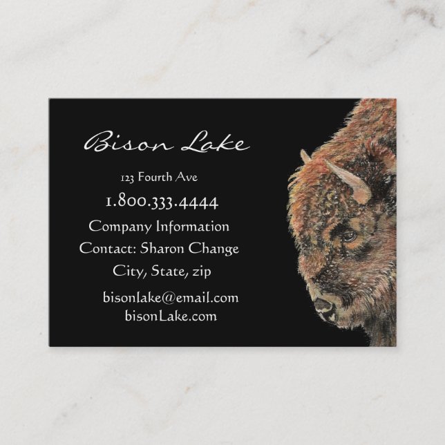 Tarjeta De Visita Clásico Black Bison, negocio de Personalizado de a (Anverso)