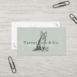 Tarjeta De Visita Clásico Boutique Style Mascota Salon Border Collie